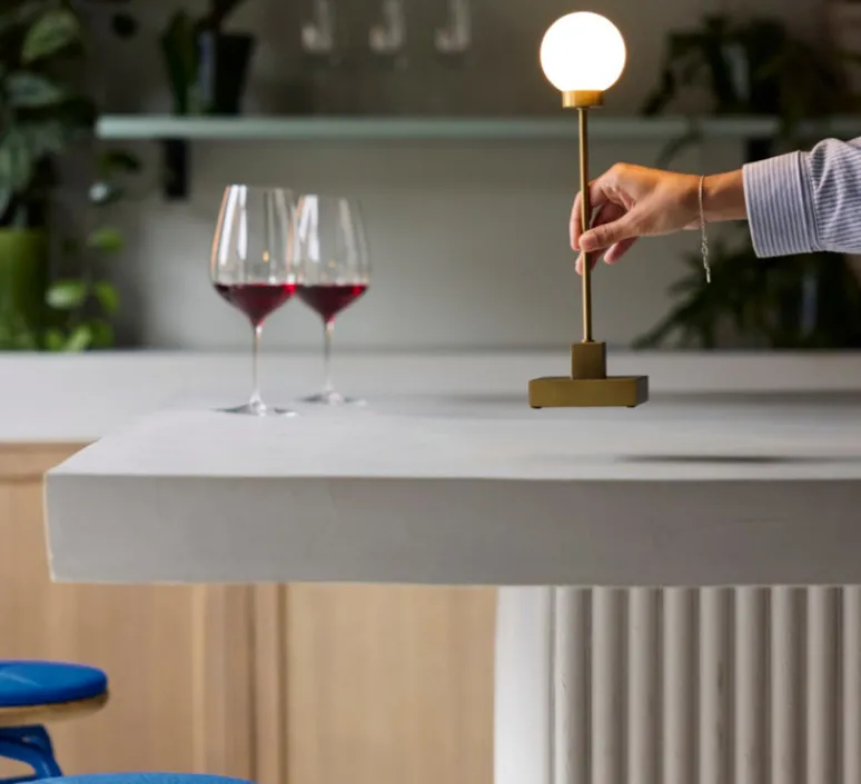 Lampe*Northern Lampe à poser, Snowball Portable, , H41cm, L10cm- laiton