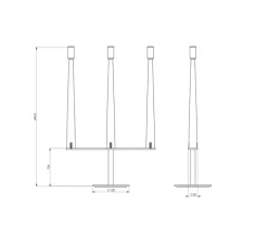 Lampe*Nemo Lighting Lampe à poser, Sorrento 3X, , LED, dim, 2700K, 570 lm, L29cm, H45,5cm - blanc, gris