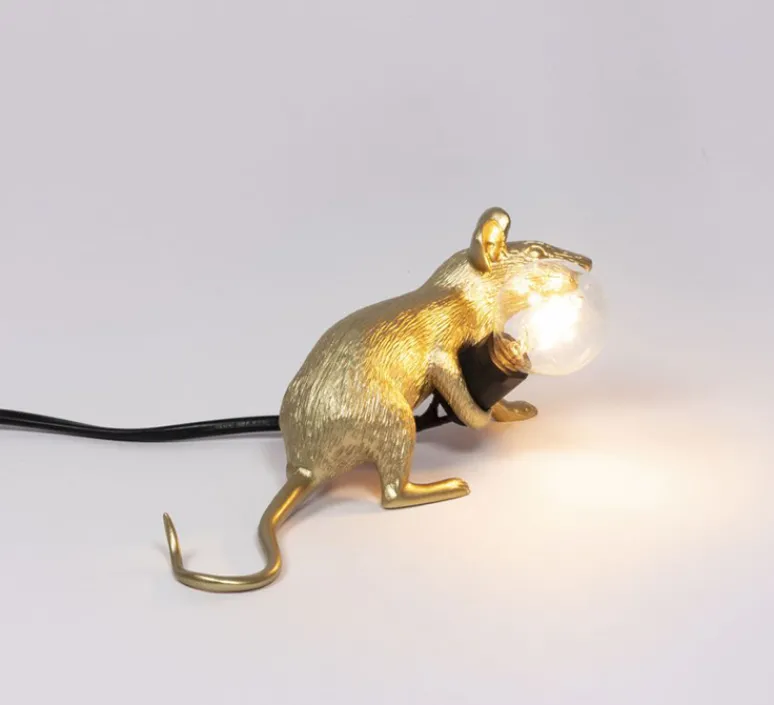 Enfants|Lampe*Seletti Lampe à poser, Souris, Mouse Lamp Lop Lying Down, , L21cm, H8,1cm - or