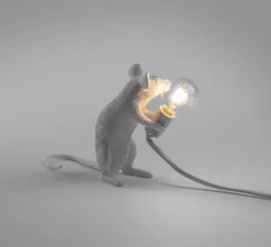 Lampe à poser, Souris, Mouse Lamp Mac Sitting, blanc, L15cm, H12,5cm - Seletti
