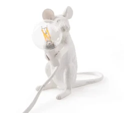 Lampe à poser, Souris, Mouse Lamp Mac Sitting, blanc, L15cm, H12,5cm - Seletti