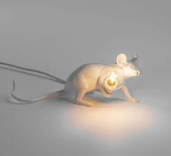 Enfants|Lampe*Seletti Lampe à poser, Souris, Mouse Lamp Lop Lying Down, , L21cm, H8,1cm - blanc