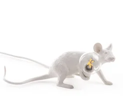 Enfants|Lampe*Seletti Lampe à poser, Souris, Mouse Lamp Lop Lying Down, , L21cm, H8,1cm - blanc
