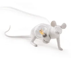 Enfants|Lampe*Seletti Lampe à poser, Souris, Mouse Lamp Lop Lying Down, , L21cm, H8,1cm - blanc
