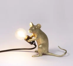 Lampe à poser, Souris, Mouse Lamp Mac Sitting, or, L15cm, H12,5cm - Seletti