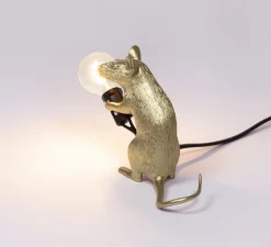 Lampe à poser, Souris, Mouse Lamp Mac Sitting, or, L15cm, H12,5cm - Seletti
