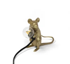 Lampe à poser, Souris, Mouse Lamp Mac Sitting, or, L15cm, H12,5cm - Seletti