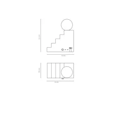 Lampe*Oblure Lampe à poser, Stair, , L18,7cm, H22,5cm - Rouge