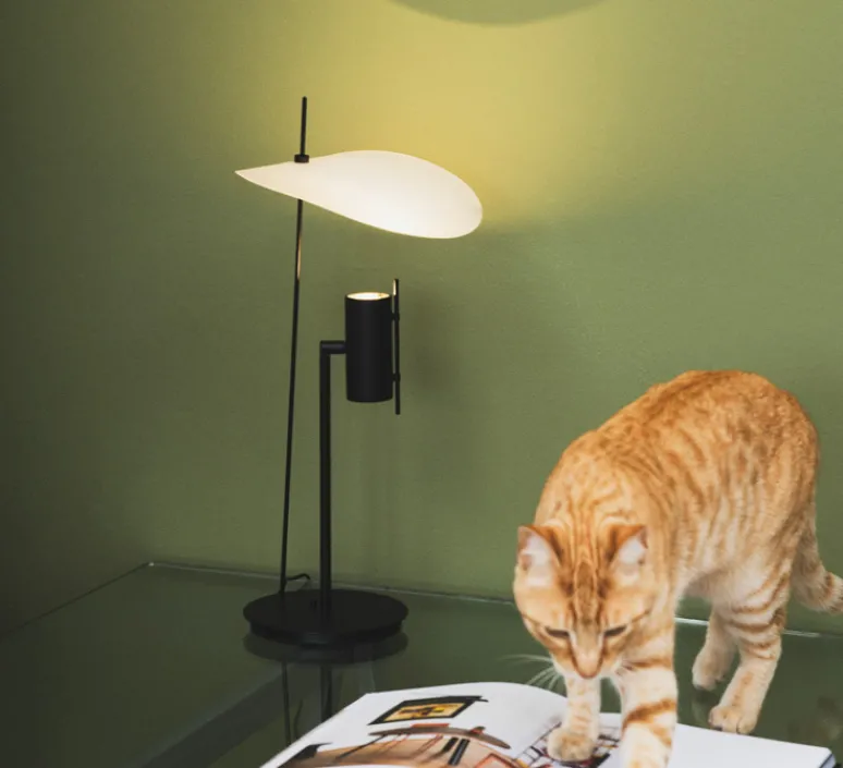 Lampe*OliveLab Lampe à poser, Stilla, , LED, dim, 2700K, 1500 lm, Ø25cm, H50cm - noir et blanc
