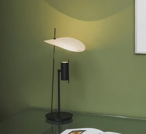 Lampe*OliveLab Lampe à poser, Stilla, , LED, dim, 2700K, 1500 lm, Ø25cm, H50cm - noir et blanc