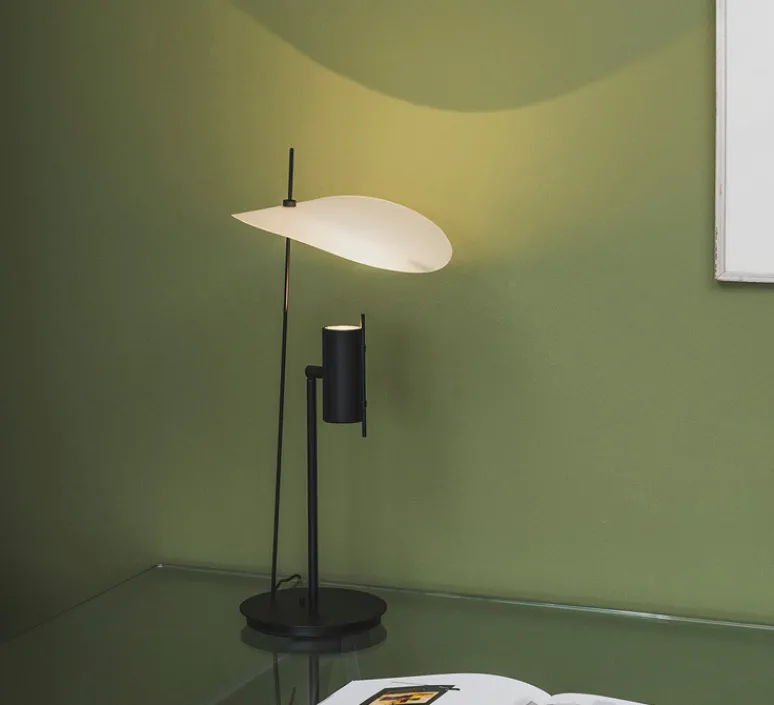 Lampe*OliveLab Lampe à poser, Stilla, , LED, dim, 2700K, 1500 lm, Ø25cm, H50cm - noir et blanc