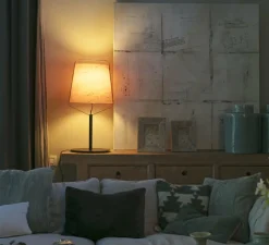 Lampe*Faro Lampe à poser, STOOD, , LED, Ø27cm, H71cm - bois, noir