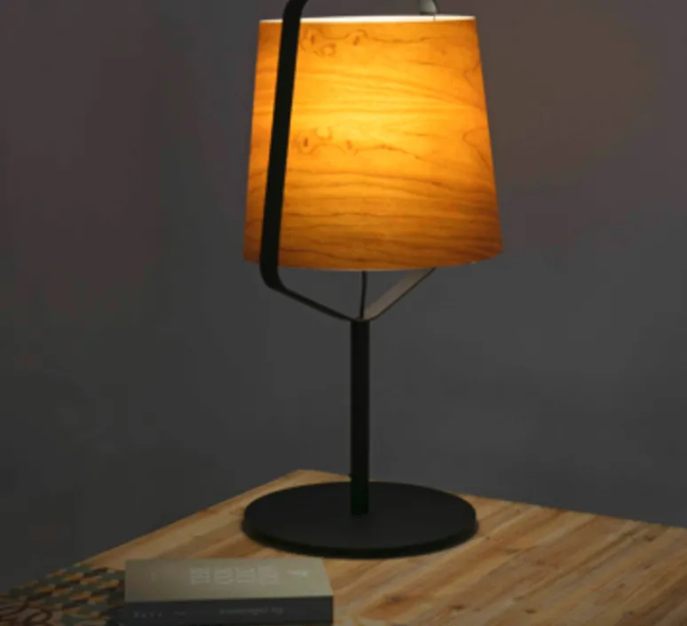 Lampe*Faro Lampe à poser, STOOD, , LED, Ø27cm, H71cm - bois, noir