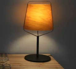 Lampe*Faro Lampe à poser, STOOD, , LED, Ø27cm, H71cm - bois, noir