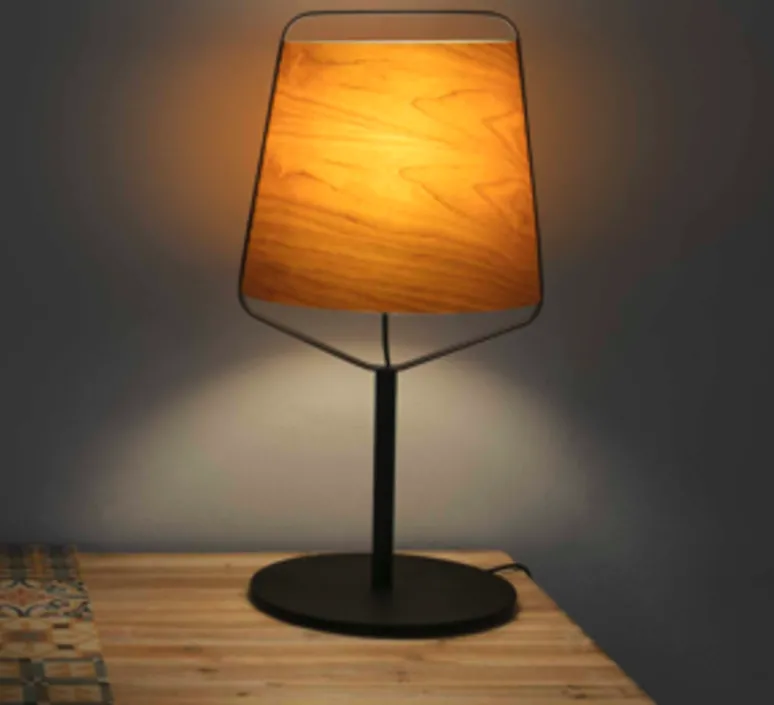 Lampe*Faro Lampe à poser, STOOD, , LED, Ø27cm, H71cm - bois, noir