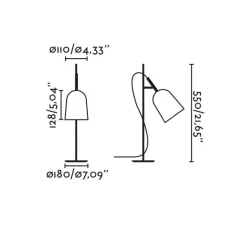 Lampe à poser, Studio, noir et blanc, L18cm, H55cm - Faro