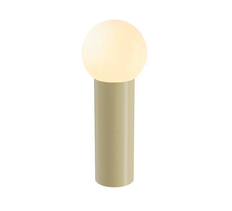 Lampe*Laurence du Tilly Lampe à poser, Sœur, large, RAL 1020, , Ø35cm, H90cm - BY/ jaune olive