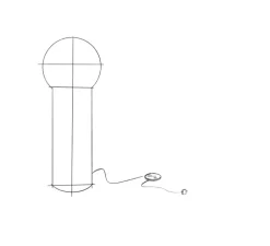 Lampe à poser, Sœur, large, RAL 1018, jaune zinc, Ø35cm, H90cm - BY/LAURENCE DU TILLY