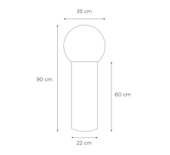 Lampe à poser, Sœur, large, RAL 1018, jaune zinc, Ø35cm, H90cm - BY/LAURENCE DU TILLY