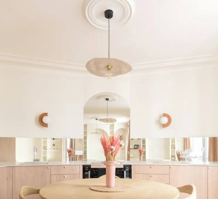 Lampe à poser, Sœur, small, RAL 2004, orangé pur, Ø35cm, H56cm - LAURENCE DU TILLY