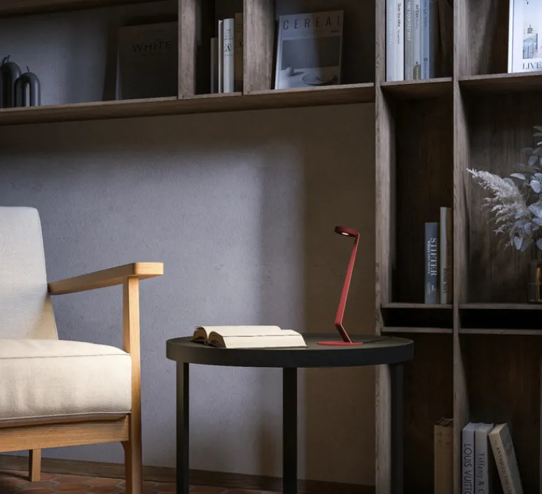 Lampe*Lumen Center Italia Lampe à poser, Swan, , LED, 2700K, 500 lm, Ø10cm, H26cm - rouge