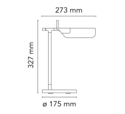 Lampe*Flos Lampe à poser, Tab, , LED, 2700K, 347lm, L27,3cm, H32,7cm - blanc