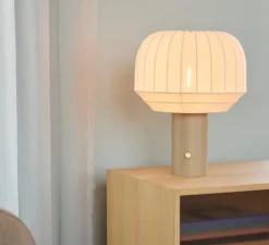 Lampe*Northern Lampe à poser, Table, Tradition, , Ø37cm, H49cm - Gris, beige