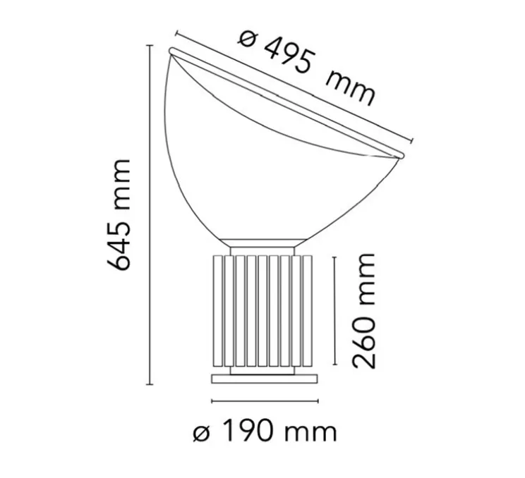 Lampe à poser, Taccia PMMA, noir, LED, 2700K, 1400lm, Ø49,5cm, H64,5cm - Flos