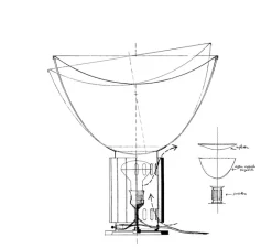 Lampe*Flos Lampe à poser, Taccia PMMA, , LED, 2700K, 1400lm, Ø49,5cm, H64,5cm - argent anodisé