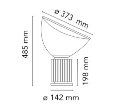 Lampe à poser, Taccia Small Verre, noir, LED, dim, 2700K, 800lm, Ø37,3cm, H48,5cm - Flos