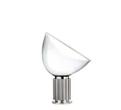 Lampe*Flos Lampe à poser, Taccia Small Verre, , LED, 2700K, 800lm, Ø37,3cm, H48,5cm - argent anodisé