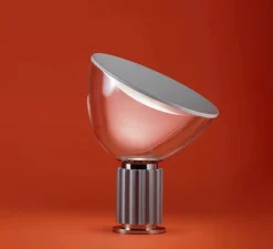 Lampe à poser, Taccia Verre, argent anodisé, LED, 2700K, 1400lm, Ø49,5cm, H64,5cm - Flos
