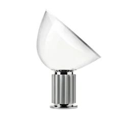 Lampe à poser, Taccia Verre, argent anodisé, LED, 2700K, 1400lm, Ø49,5cm, H64,5cm - Flos