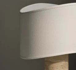Lampe*Bolia Lampe à poser, Tajo, , Ø30cm, H45cm - ivoire, travertin