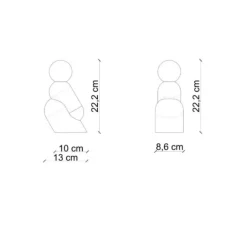 Lampe*Ferroluce Lampe à poser, Tata C2820, , L8,6cm, H22,2cm - orange et vert pétrole