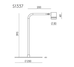 Lampe*Aromas del Campo Lampe à poser, Tea, S1337, , LED, dim, 2700K, 600 lm, L25cm, H39,5cm - gris métallique, marbre marron