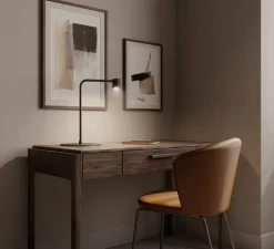 Lampe à poser, Tea, S1337, noir mat, marbre noir, LED, dim, 2700K, 600 lm, L25cm, H39,5cm - Aromas del Campo