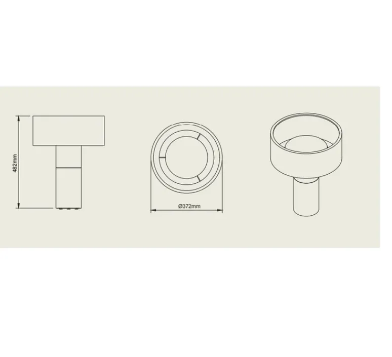 Lampe*Pott Lampe à poser, Terra Big, , IP44, LED, dim, 2700K, 1000 lm, Ø37,2cm, H48,2cm - blanc/lignes, chocolat/lignes, rouge/lignes