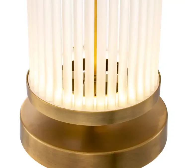 Lampe à poser, Thibaud, Laiton antique, verre givré, L45cm, H80cm - Eichholtz