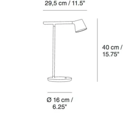 Lampe à poser, Tip, blanc, LED, 2700K, 848lm, L16cm, H40cm - Muuto