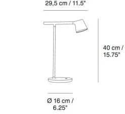 Lampe*Muuto Lampe à poser, Tip, , LED, L16cm, H40cm - noir