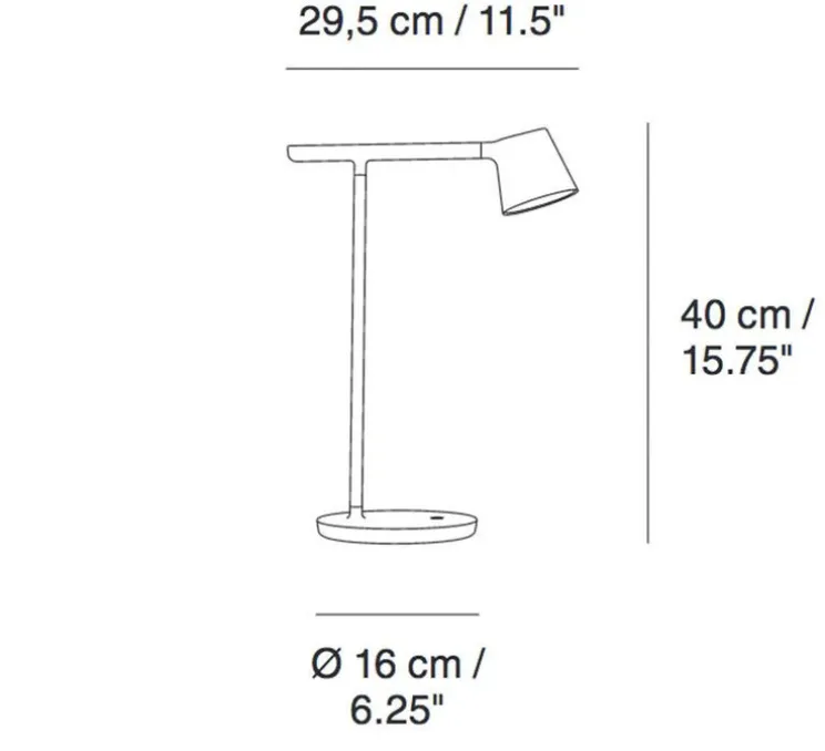 Lampe à poser, Tip, olive, LED, L16cm, H40cm - Muuto