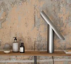 Lampe à poser, t-lamp, acier brossé, L40cm, H33cm - Frama