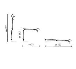 Lampe|Enfants*Artemide Lampe à poser, Tolomeo Table, Aluminium, H129cm, L122cm,3000k, 632lm- gris