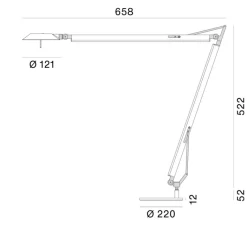 Lampe*Stilnovo Lampe à poser, Torino, , LED, dim, 2700K, 947 lm, L79,4cm, H88,9cm - noir