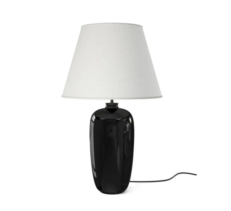 Lampe*Audo Copenhagen Lampe à poser, Torso 57, noir, abat-jour blanc cassé, Ø57cm, H35cm - noir, blanc cassé