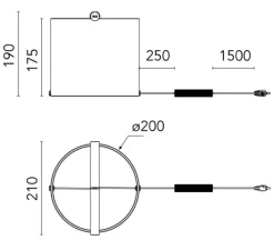 Lampe*Flos Lampe à poser, To-Tie 1 , , LED, dim, 2700K, 350 lm, Ø21cm, H19cm - noir mat