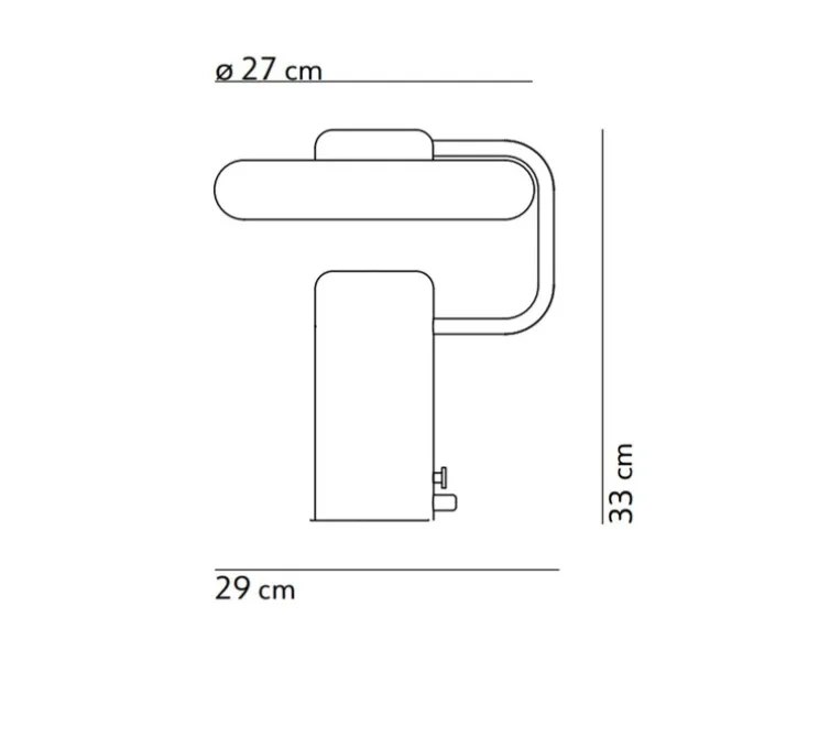 Lampe à poser, Tratto, laiton, LED, dim, 2700K, 1450 lm, L27cm, H33cm - KDLN