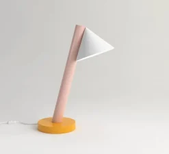 Lampe à poser, Tube with globes and cone Concept D, orange et rose, Ø15cm, H40cm - Atelier Areti