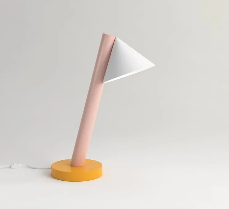 Lampe à poser, Tube with globes and cone Concept D, orange et rose, Ø15cm, H40cm - Atelier Areti